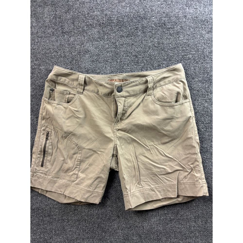 Prana Halle Hiking Shorts Womens 4 Khaki Tan Stretch Zion Cargo Outdoor